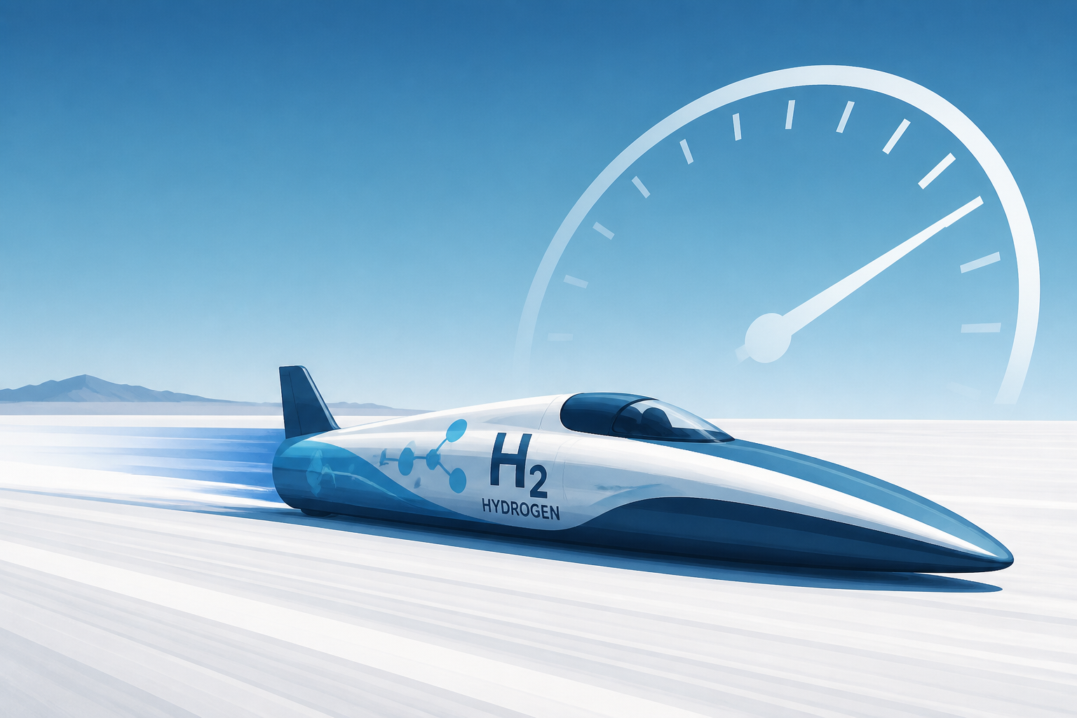 Driver Andy Green attempts land speed record in hydrogen-powered car