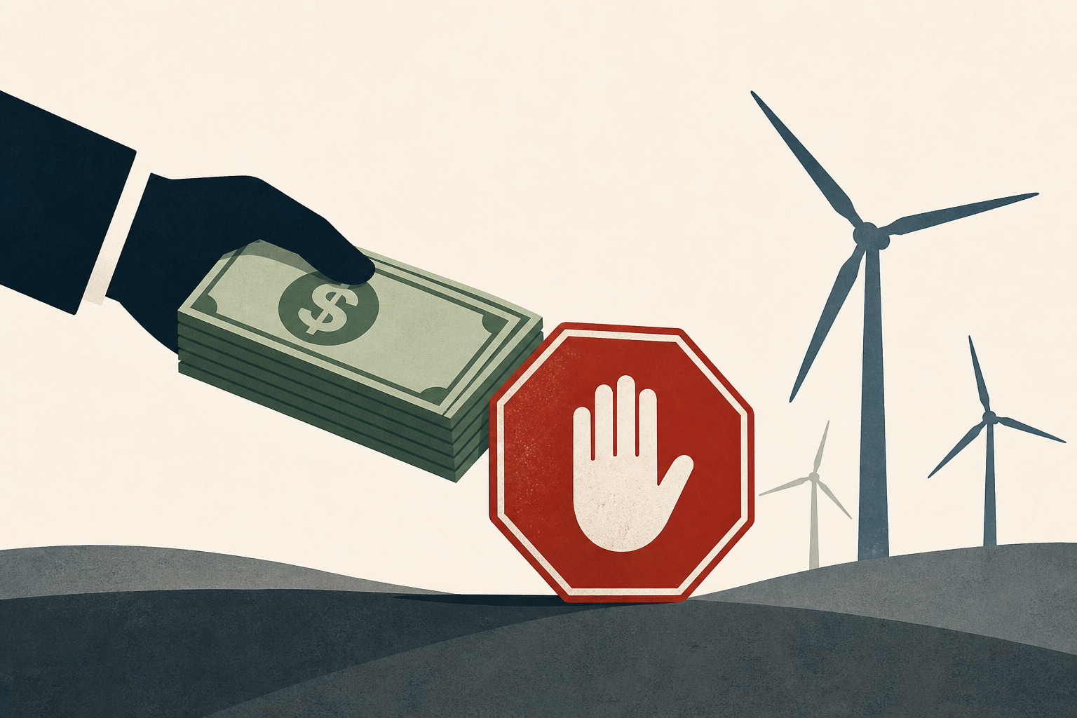 Why is Trump paying to stop wind farms?