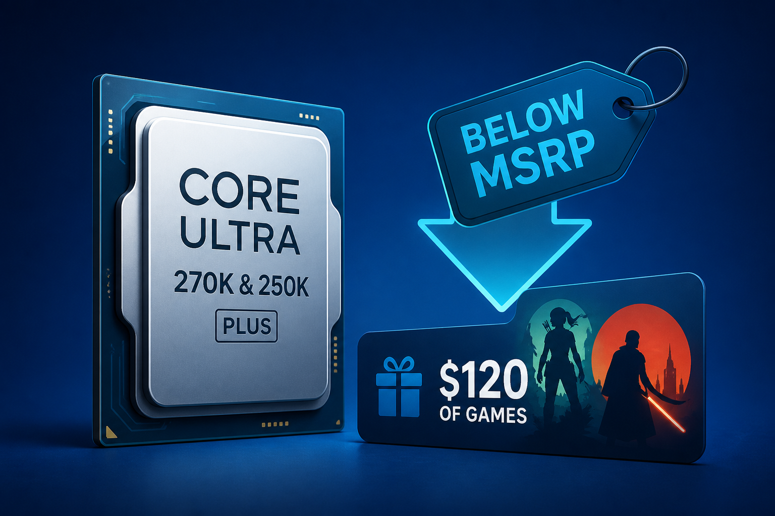 Intel Core Ultra 270K & 250K Plus CPUs Slide Below MSRP as Gamer Days Bundle Throws in $120 of Tomb Raider and Star Wars Games