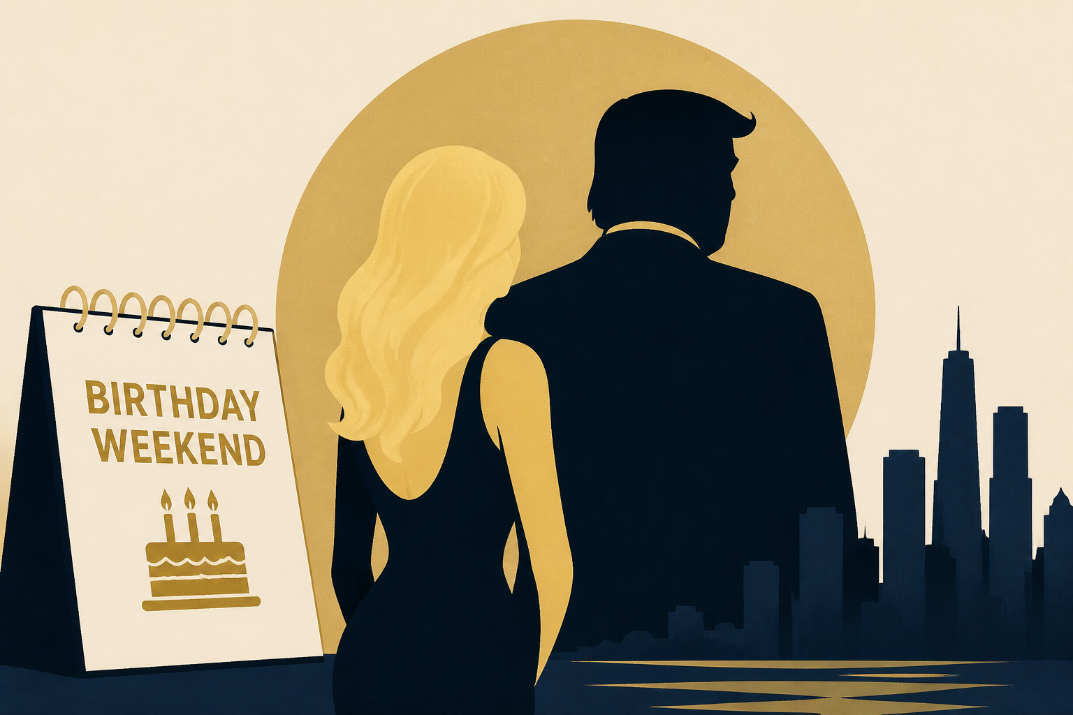 Blonde Companion, 35, Spotted With Trump for Birthday Weekend