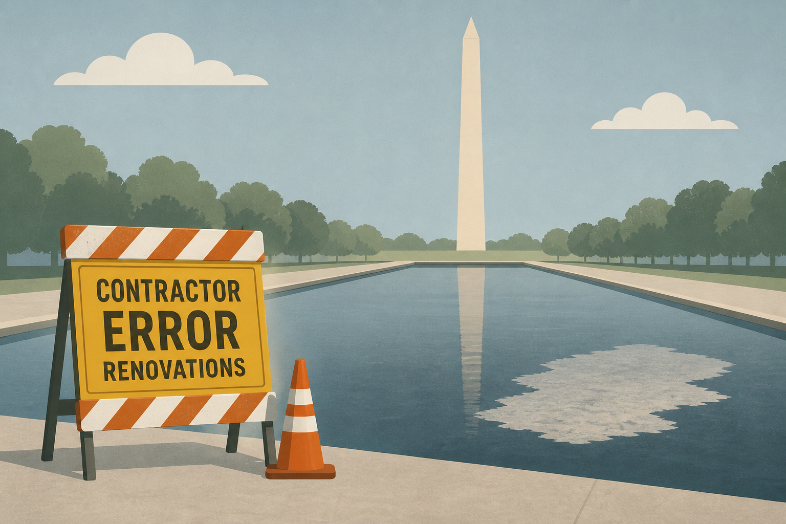 Trump Concedes There Was ‘Some Contractor Error’ in Reflecting Pool Renovations