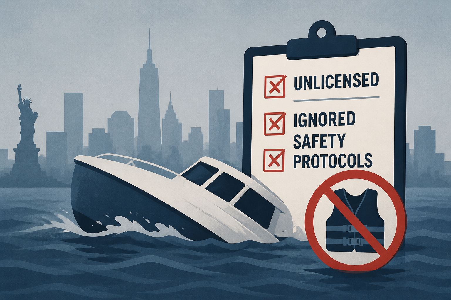 Feds say pilot of boat in deadly NY Harbor capsize was unlicensed, ignored safety protocols