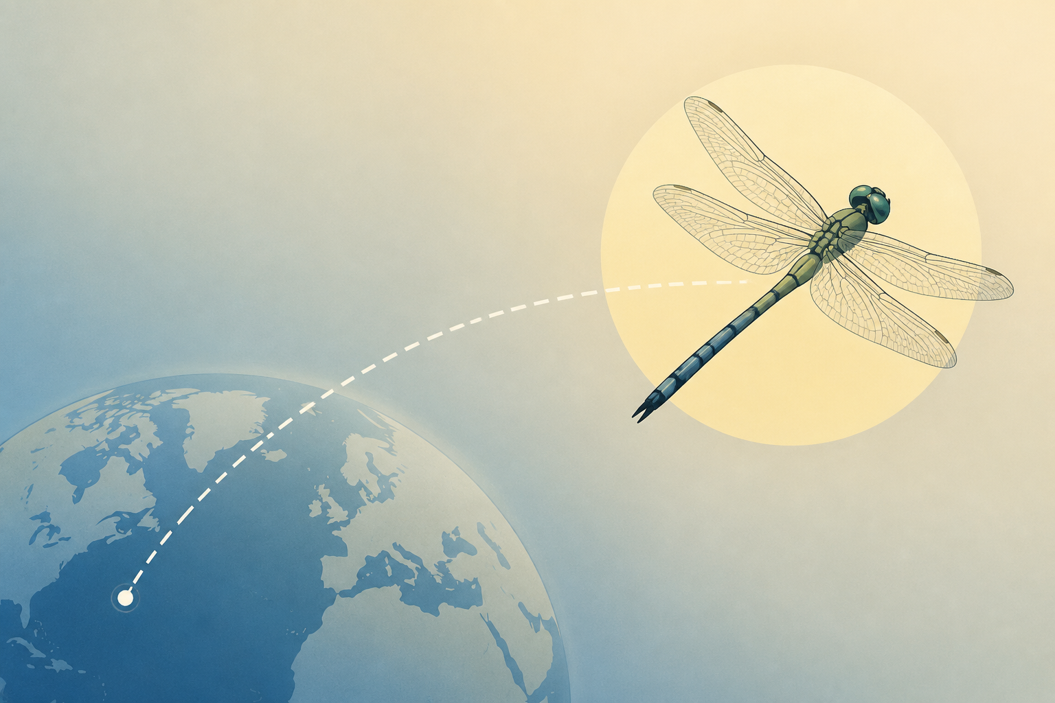 In 2016, Biologists at Rutgers University discovered that the globe skimmer dragonfly is the world's longest-distance flying insect