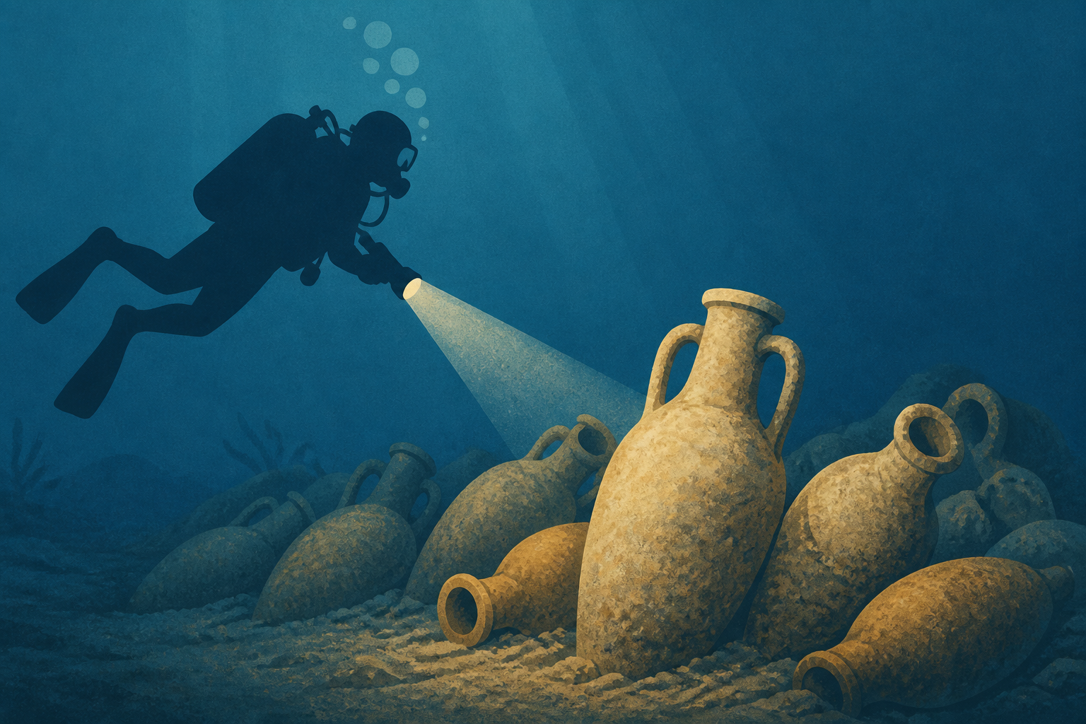 Italian Diver Discovers Hundreds of Ancient Amphorae in Sicily