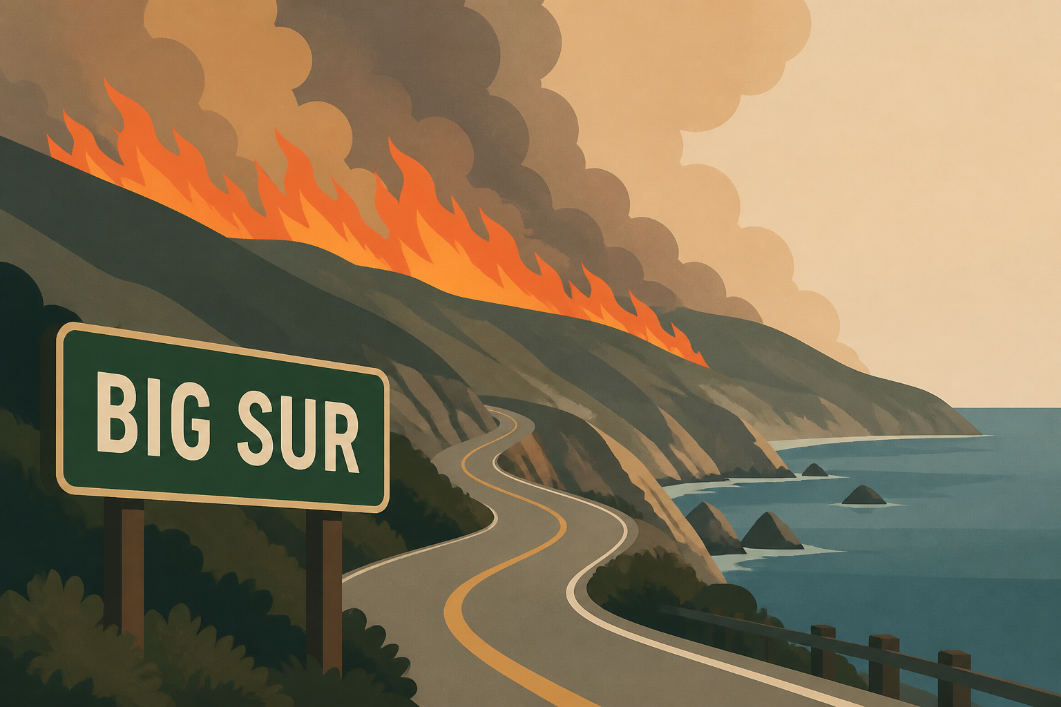Famed tourist destinations evacuated as wildfire threatens California’s Big Sur