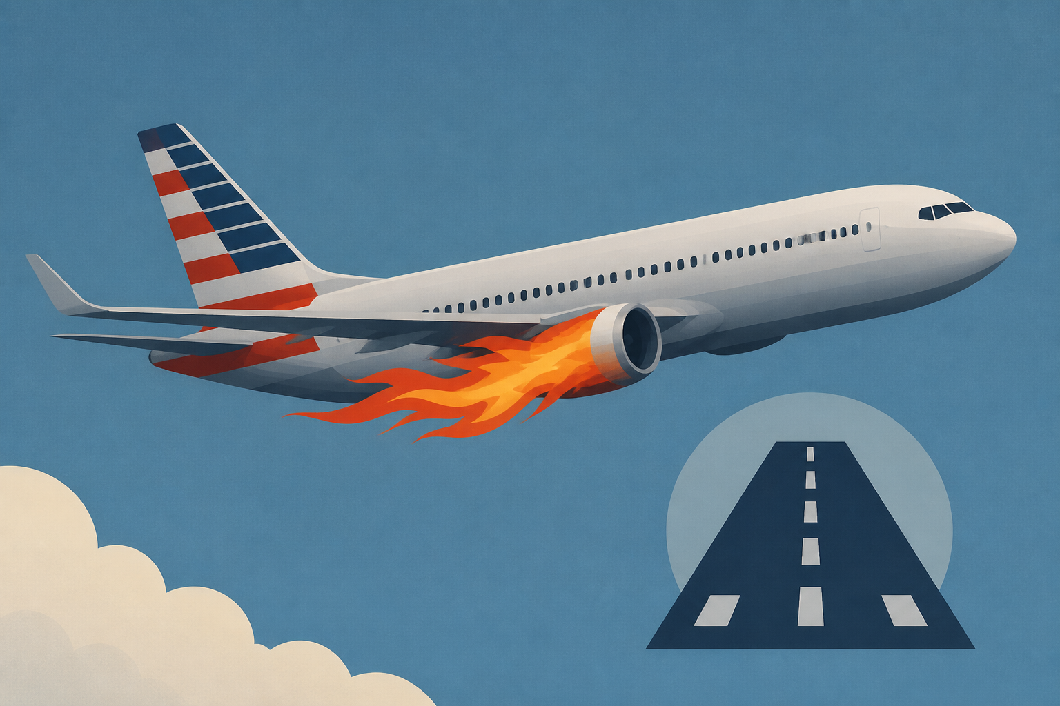 Flames shoot from American Airlines flight before emergency landing
