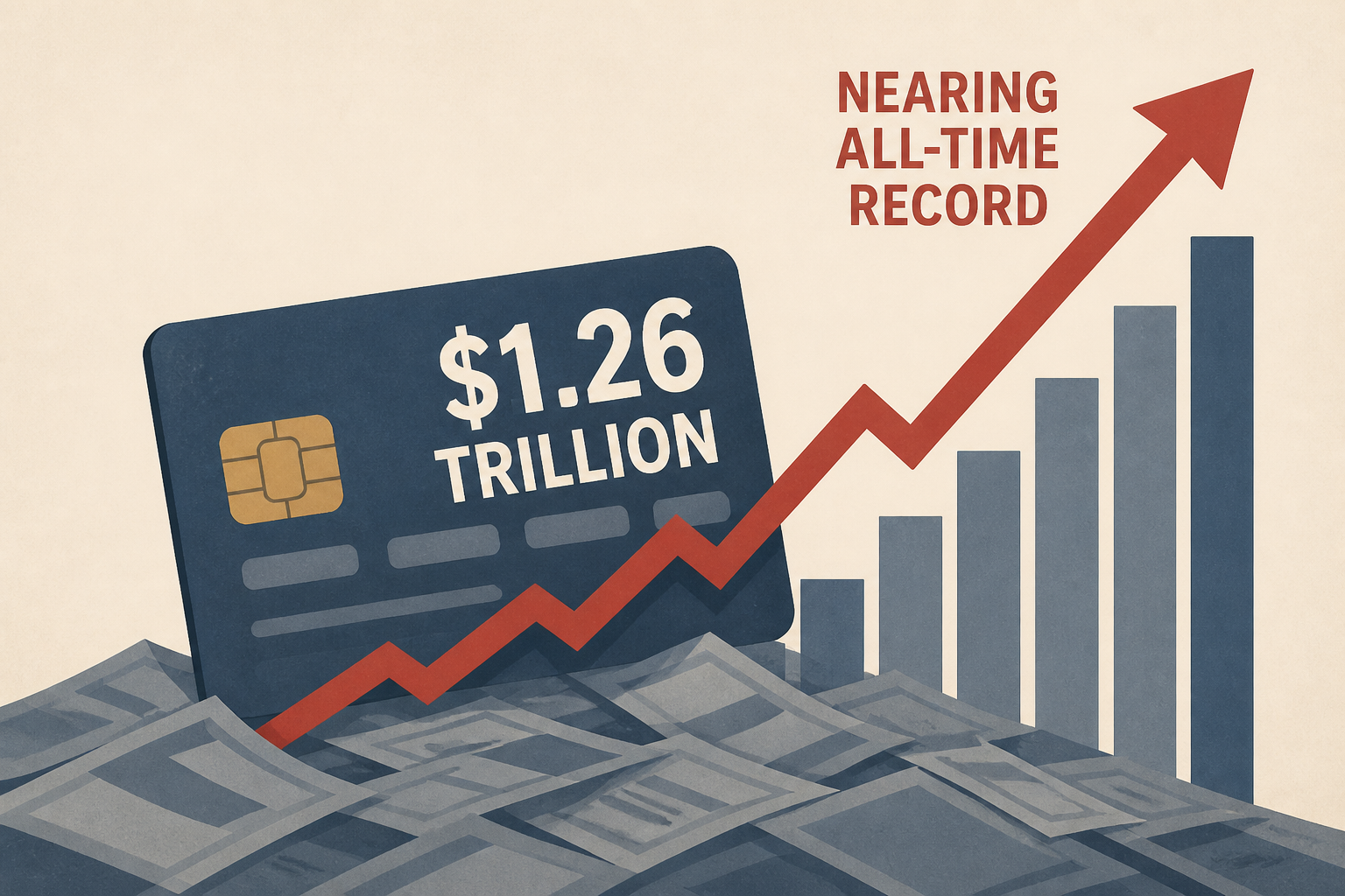 Credit card debt rises to $1.26 trillion, nearing all-time record