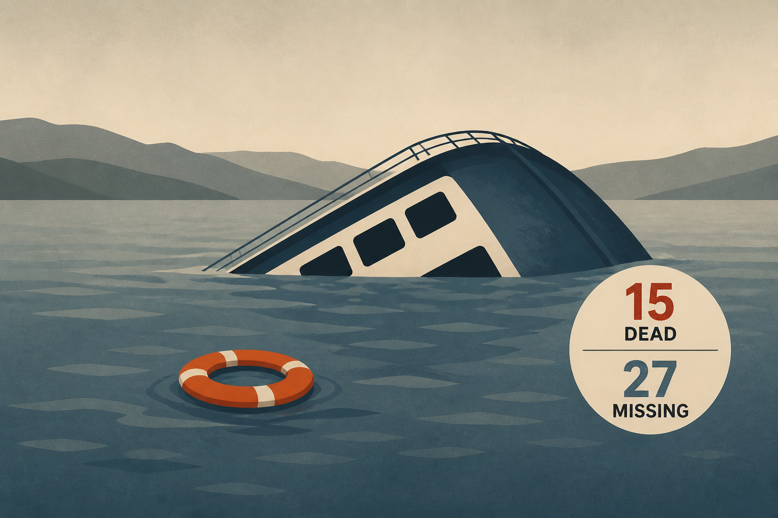15 people dead and 27 missing after ferry capsizes on Lake Kariba in Zimbabwe