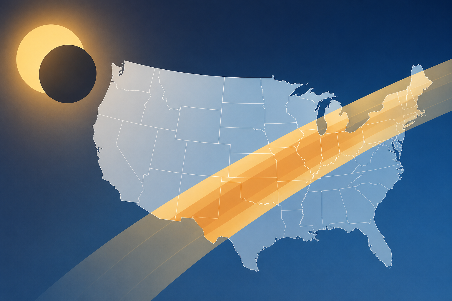 Where the partial solar eclipse will be visible in the US