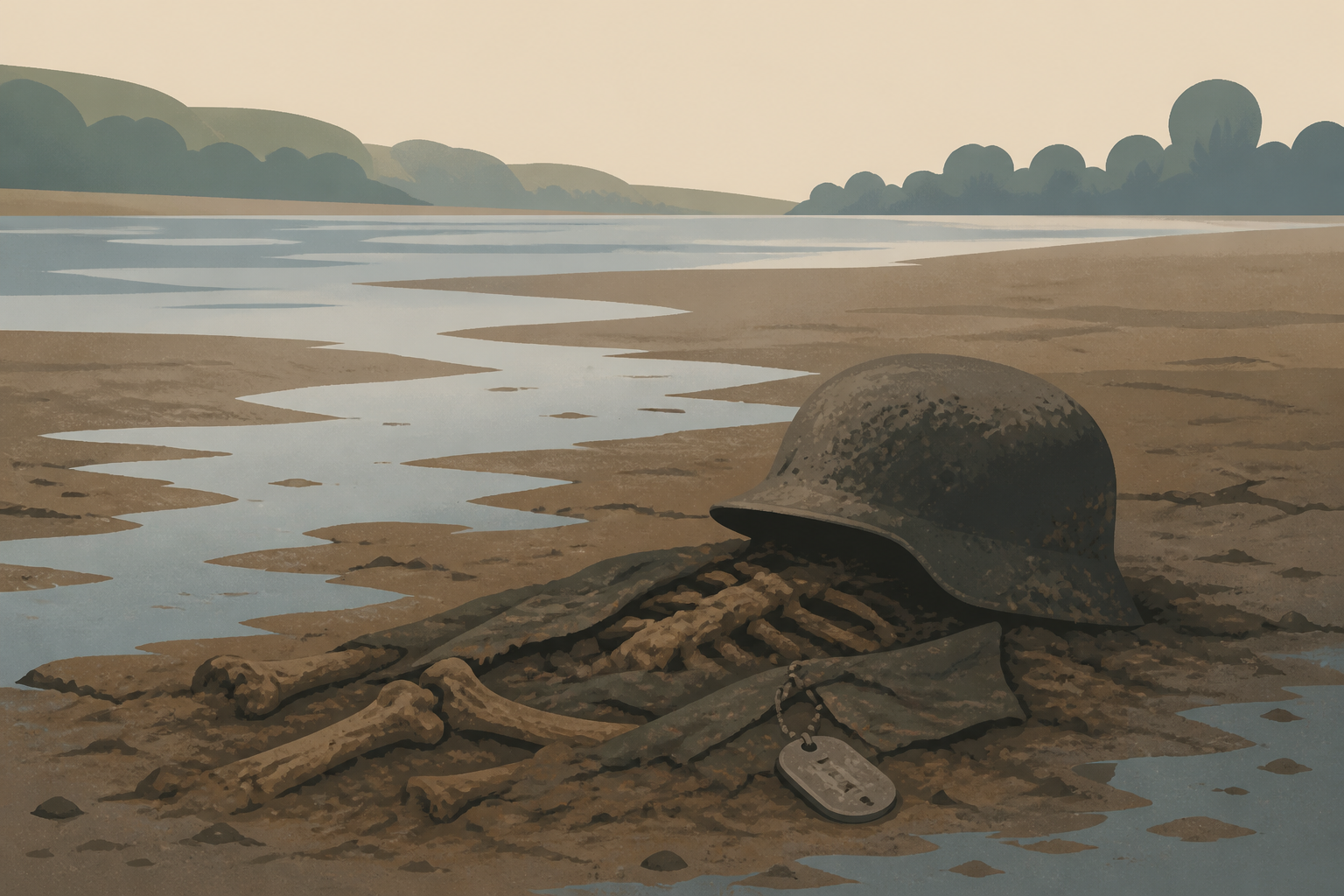 Danube river's low water levels reveal remains of WWII German soldiers in Hungary