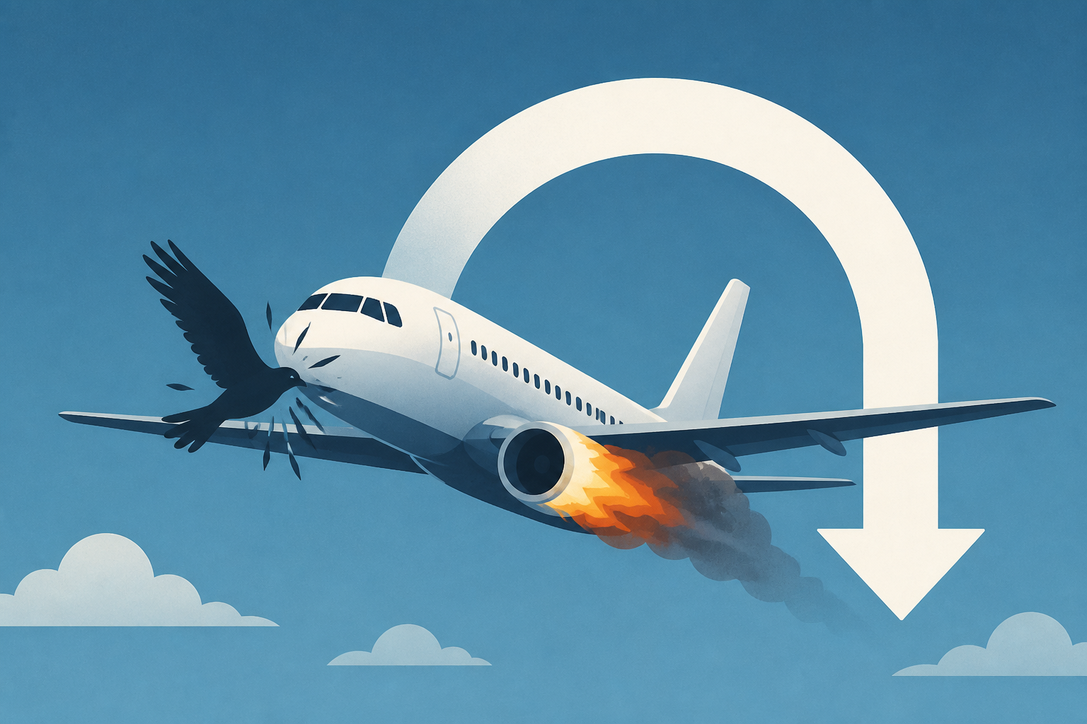 Bird Strike Results in Flames, U-Turn of Jet