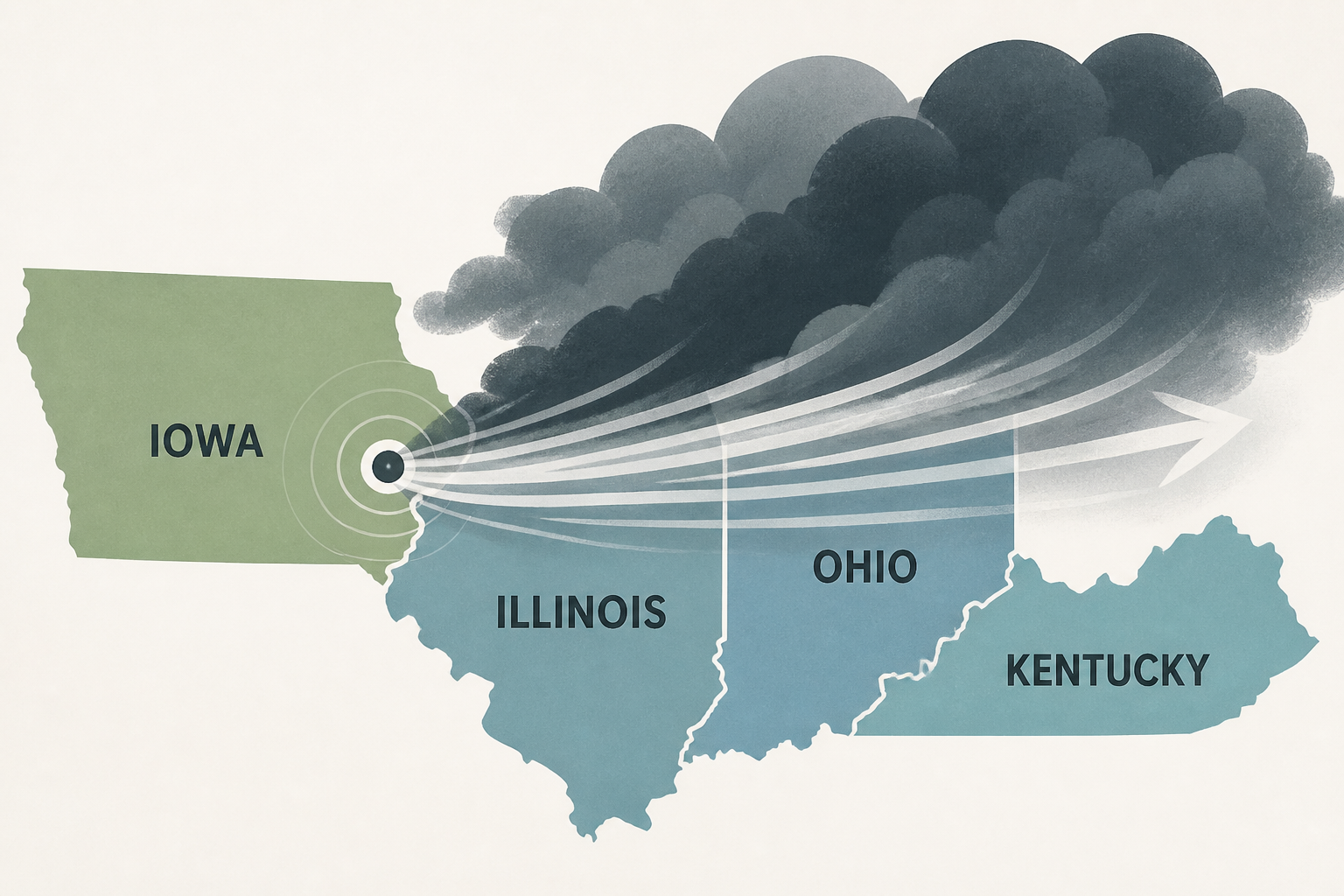 Derecho that tore through Illinois, Ohio, Kentucky started in Iowa