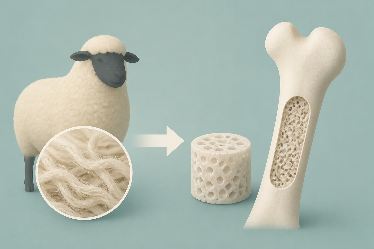 Scientists turn sheep’s wool into a material that helps regrow bone