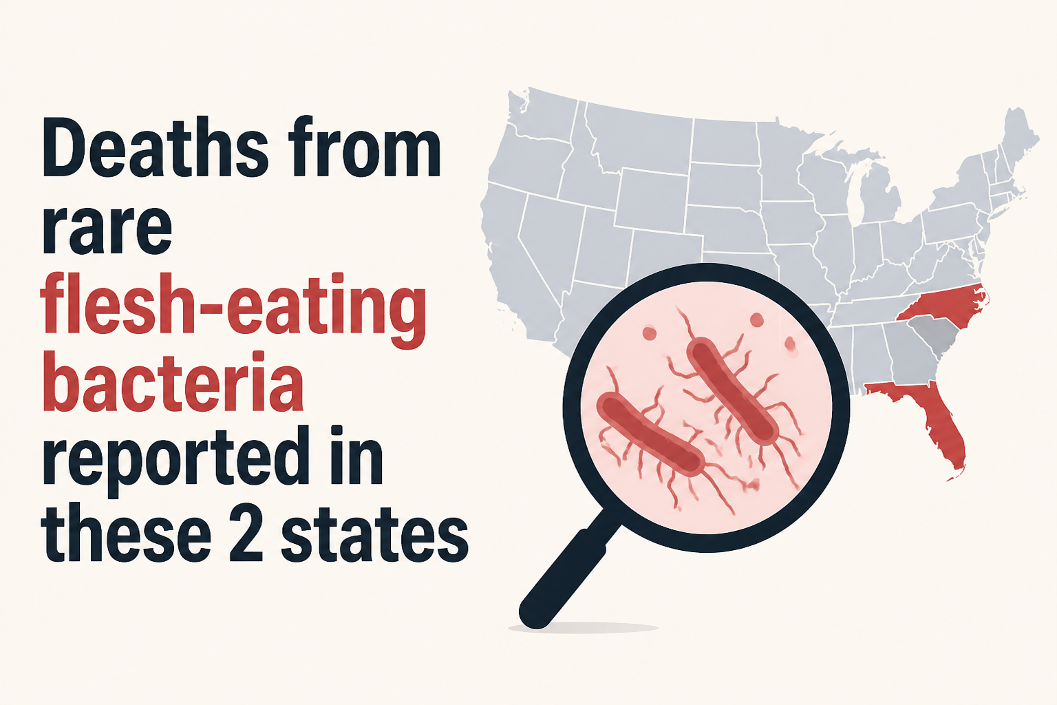 Deaths from rare flesh-eating bacteria reported in these 2 states