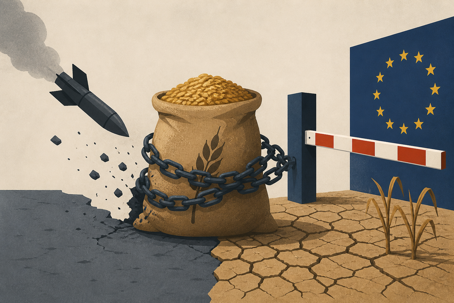 How Russian attacks, European protectionism and drought are trapping Ukraine’s vital grain