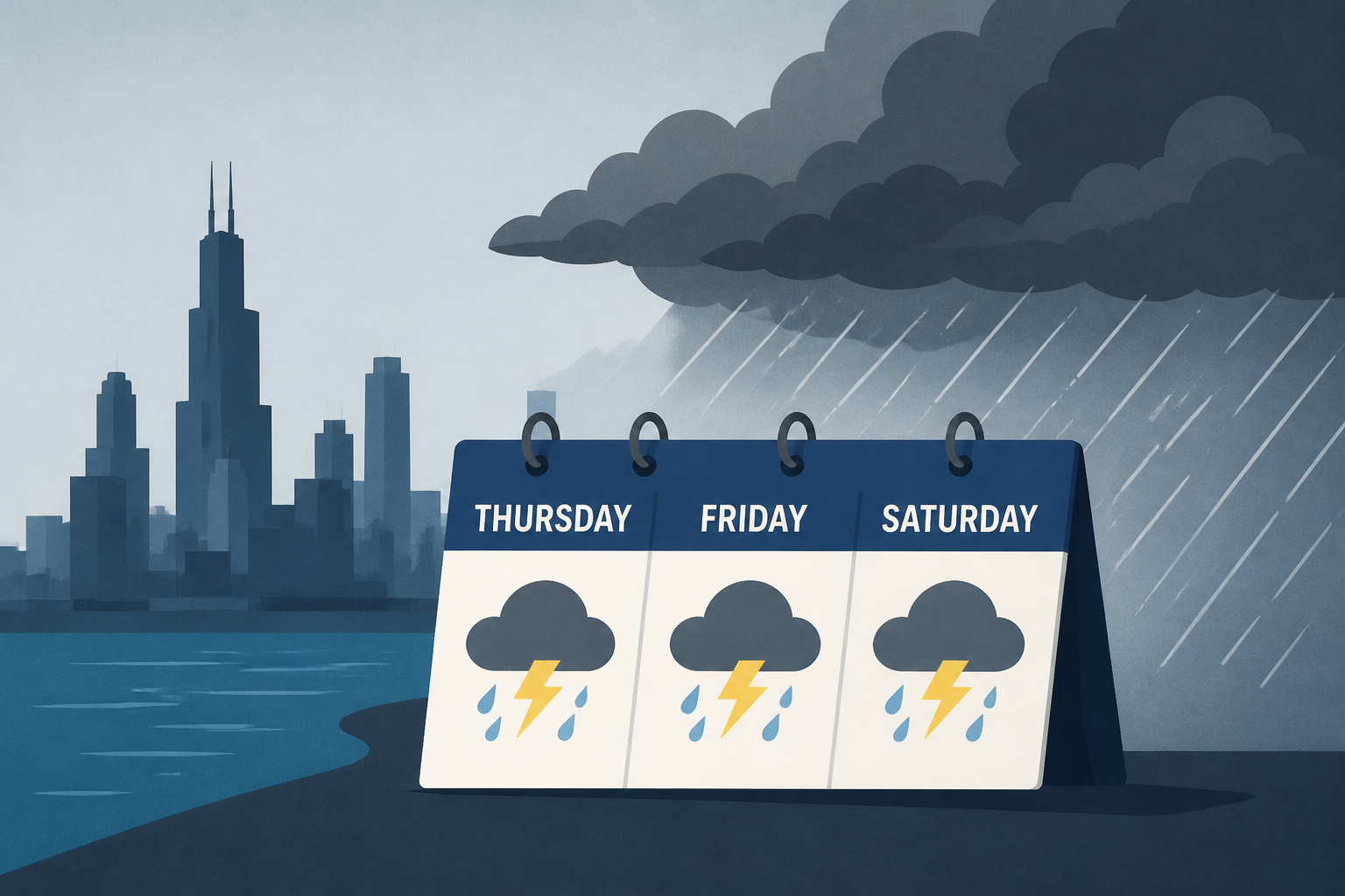 Chicago severe weather chances continue Thursday, Friday, Saturday