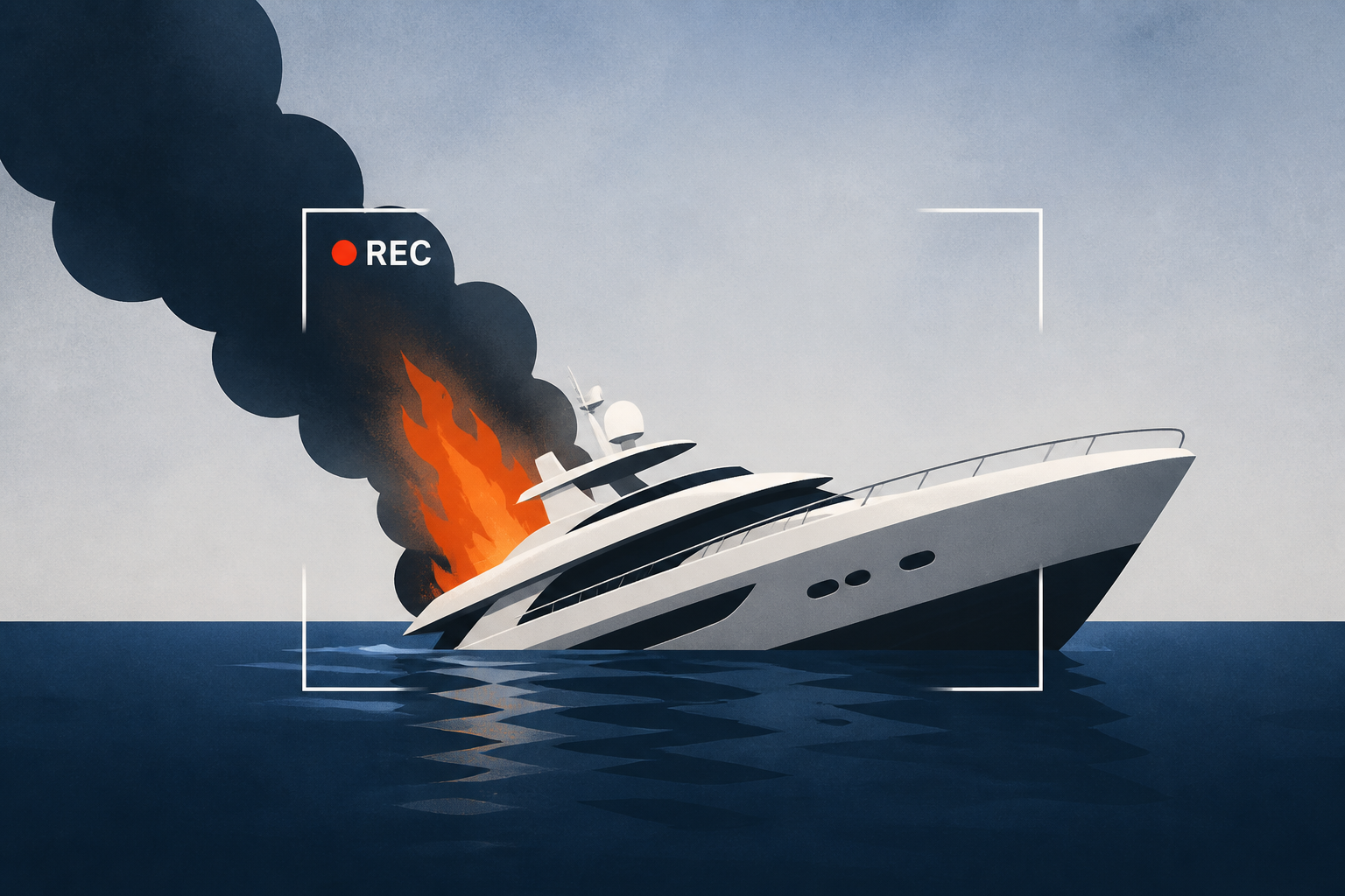 $9.1M yacht caught on video sinking after engine failure sparks a fire