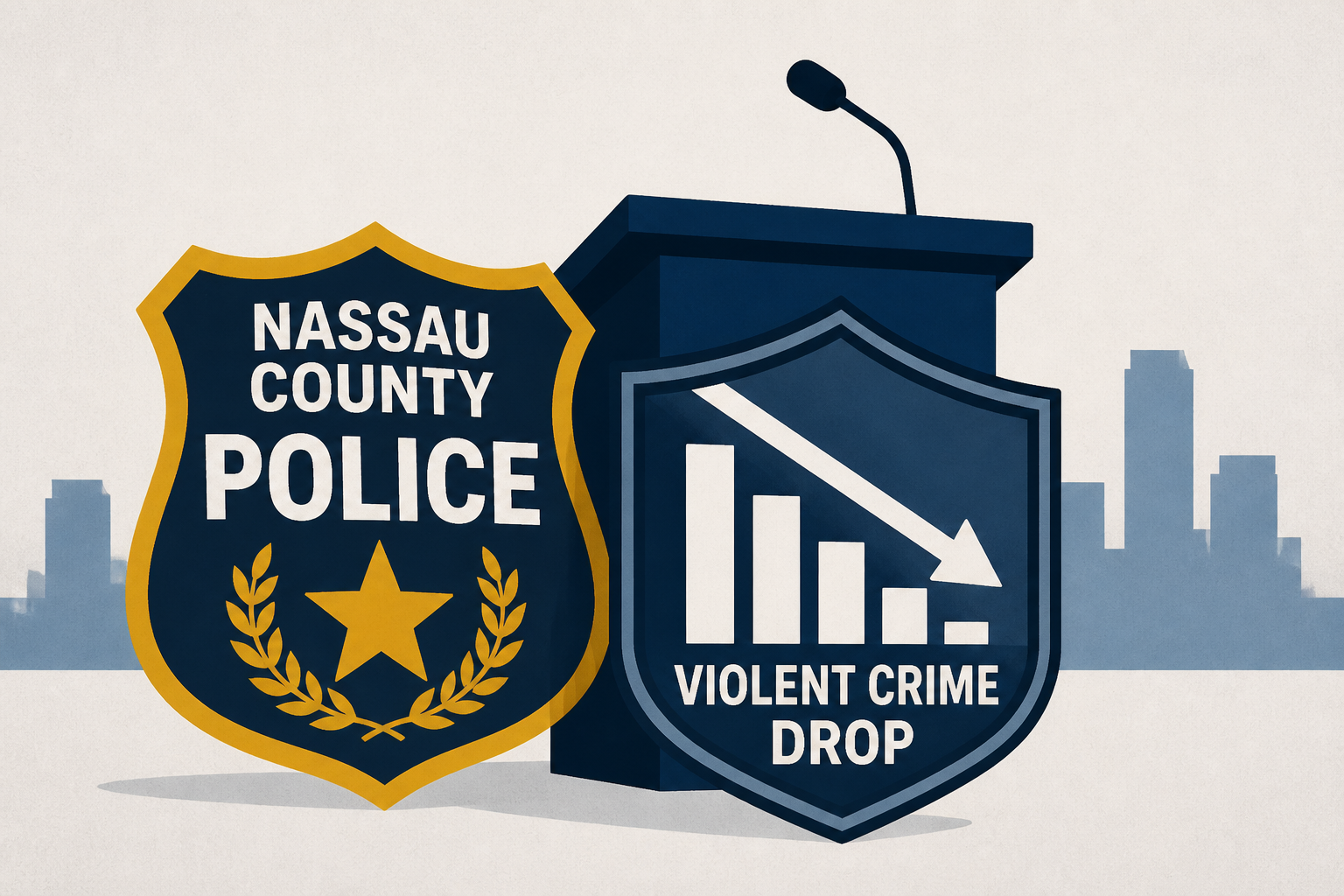 Trump rallies Nassau County police over historic violent crime drop