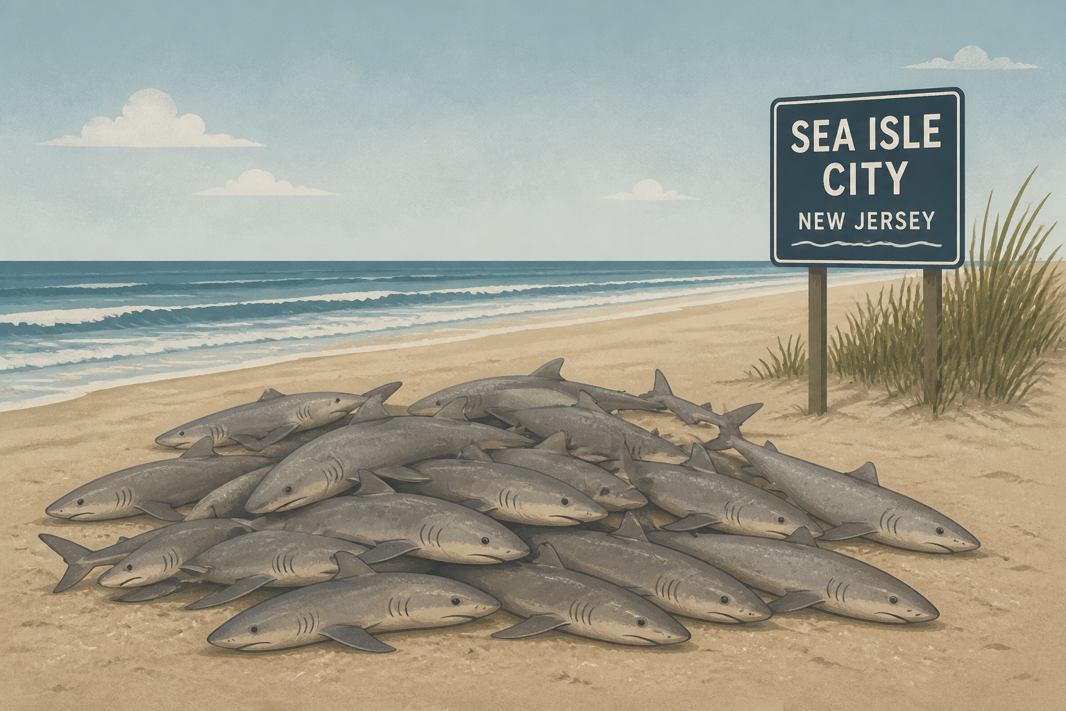 29 dead dogfish sharks are discovered in Sea Isle City on Jersey Shore