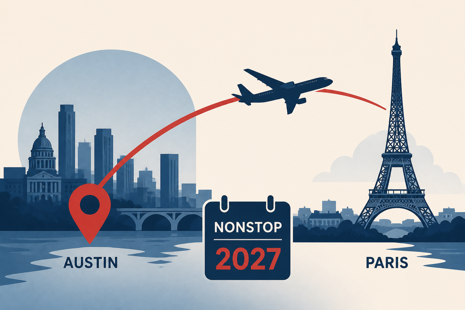 Delta to launch Austin's first nonstop flight to Paris in 2027