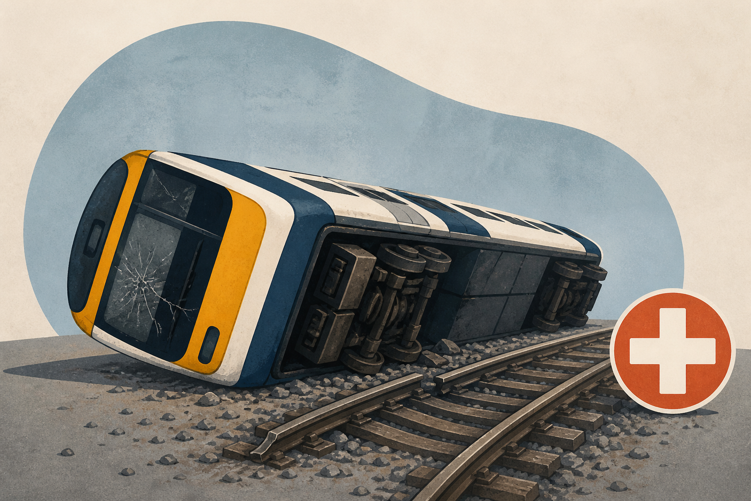 Passenger train derails and flips on its side in southern England; 20 injured