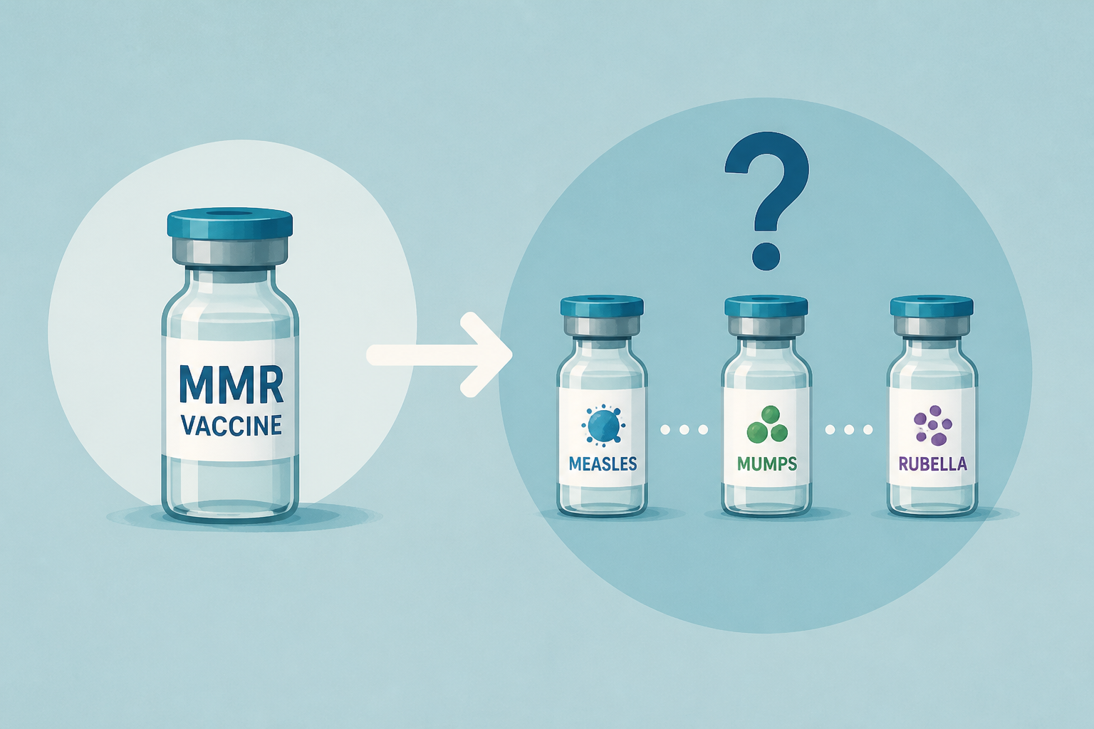 Why the MMR vaccine is given as one shot, and what separating it into more could mean