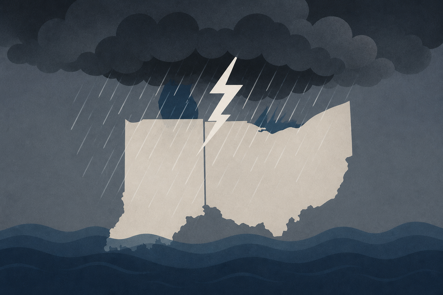 Powerful storms slam the Midwest for a sixth-straight day, striking already flood-ravaged Indiana and Ohio