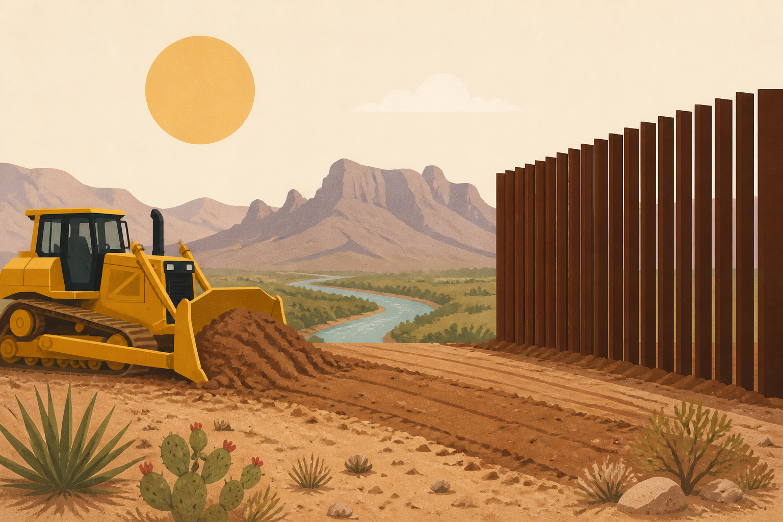 At Big Bend National Park, bulldozers begin clearing pristine desert land for border barrier work