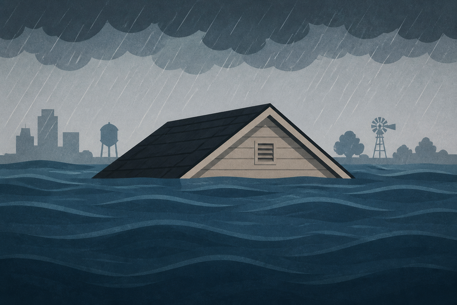 Floodwaters up to the roof as more severe storms pound Midwest