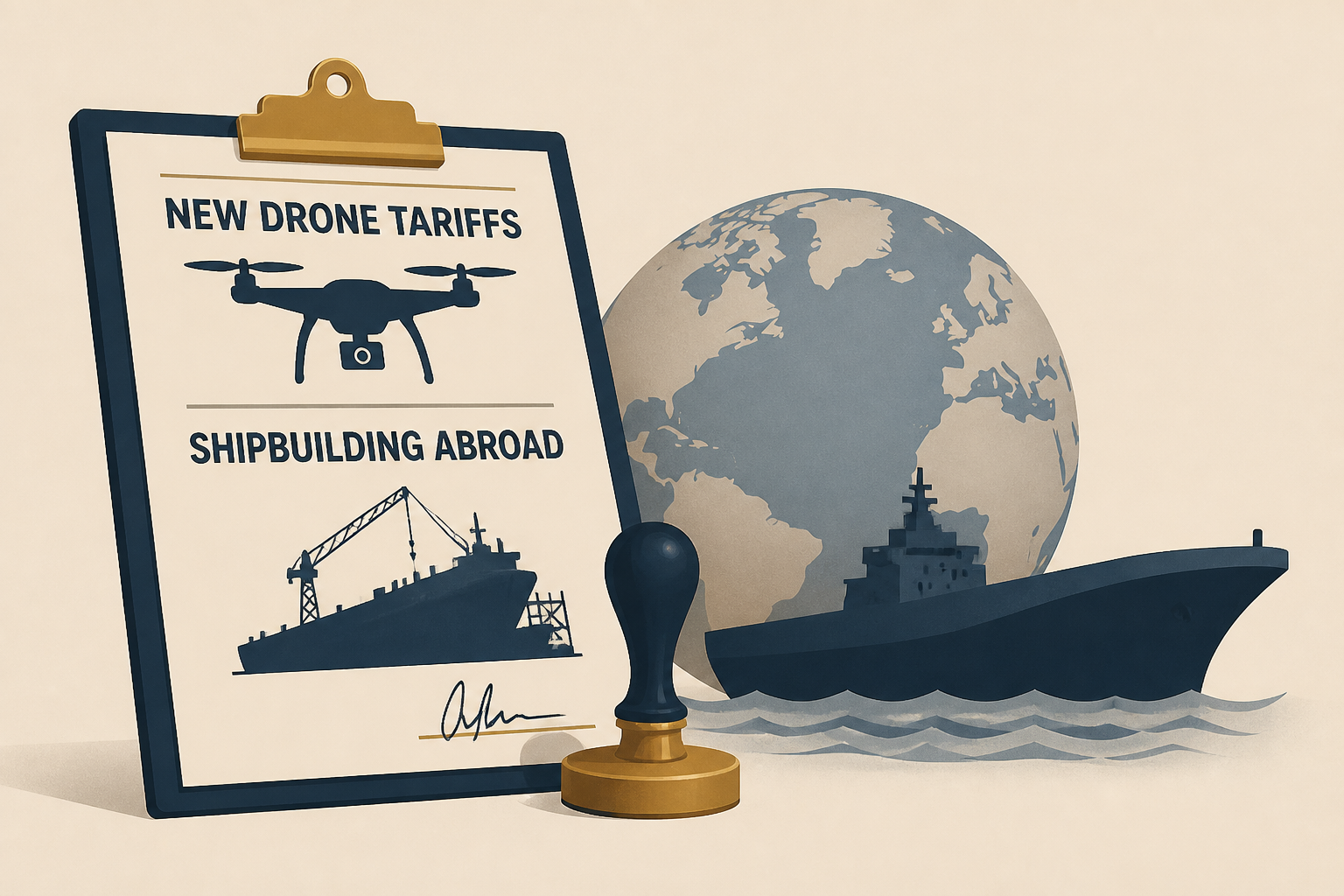 Trump signs proclamations imposing new drone tariffs, orders Navy to allow shipbuilding abroad