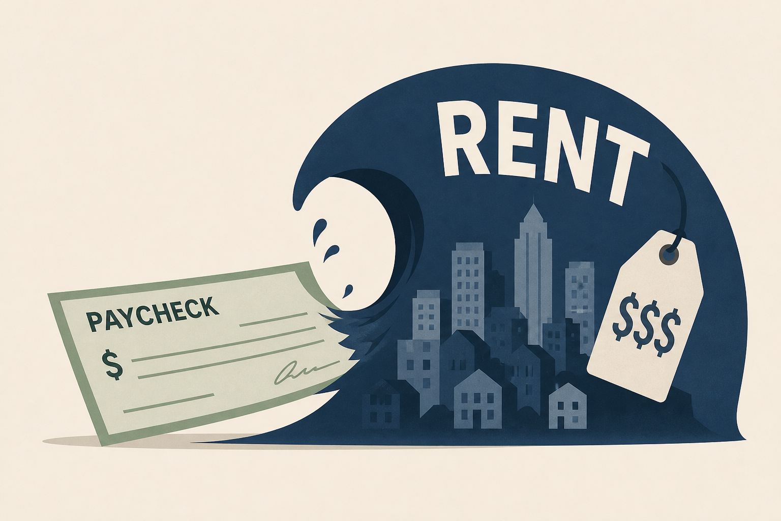 Americans' paychecks are getting swallowed by rent. See how much people pay in major U.S. cities.