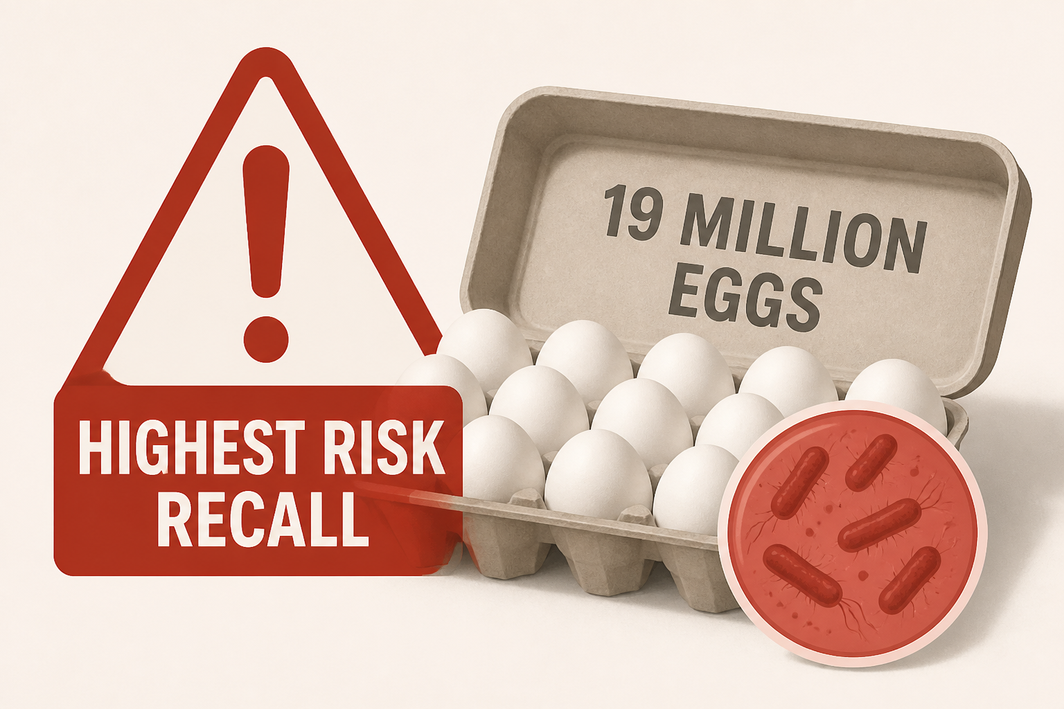 FDA upgrades recall of 19 million eggs to highest risk level for Salmonella poisoning