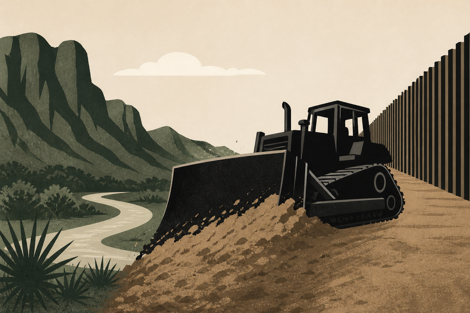 ‘Devastating’: bulldozers plough through Big Bend national park as Trump’s border work pushes ahead