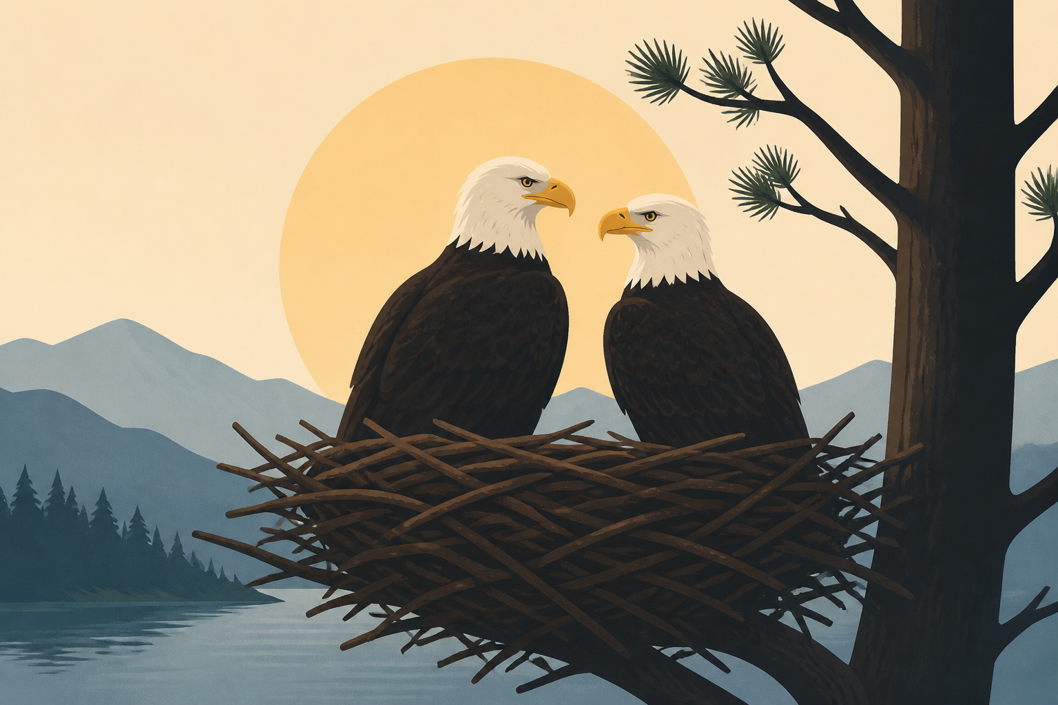 Big Bear eagle Shadow seen back at his nest with a new friend