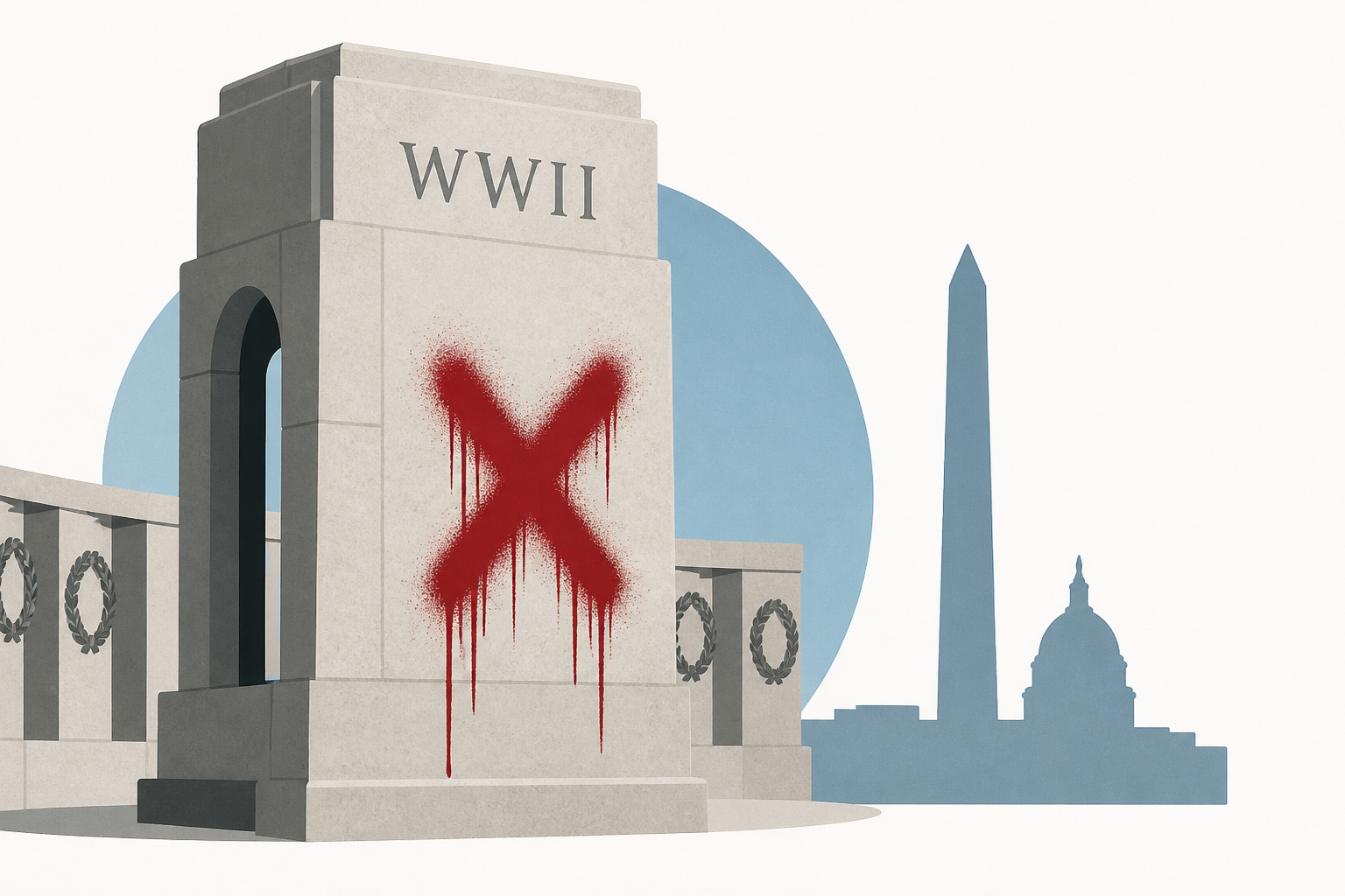 Woman charged over vandalism of World War II Memorial in Washington, DC