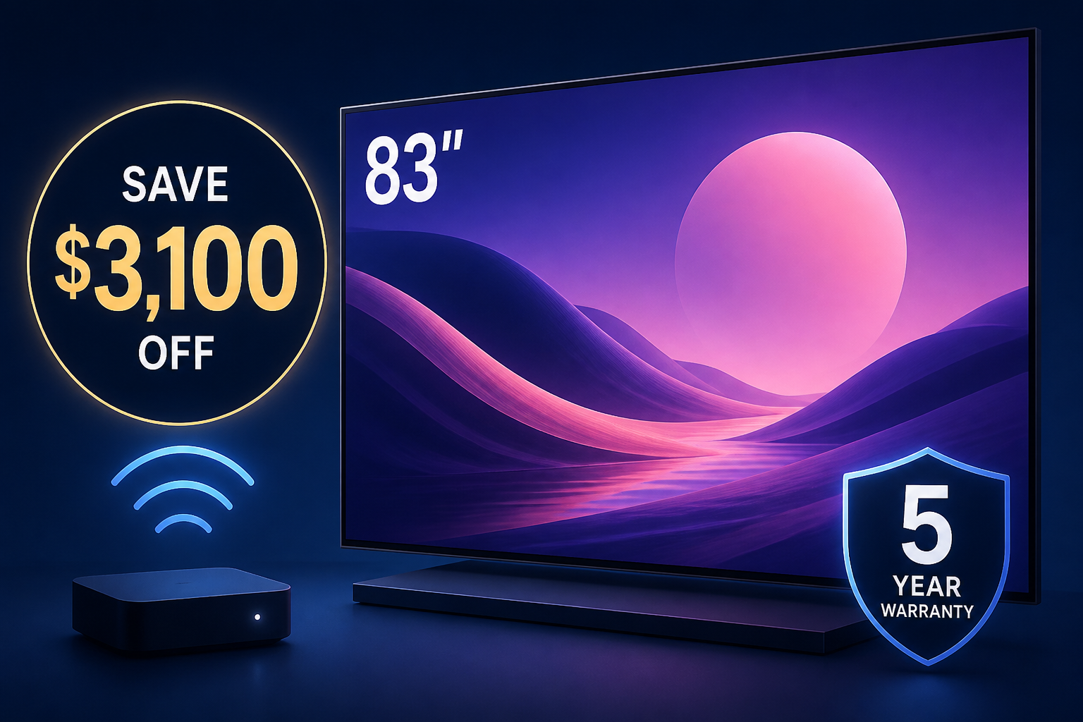 Save $3,100 Off the Massive 83" LG Evo M3 4K OLED TV With Wireless Connectivity and 5 Year Warranty