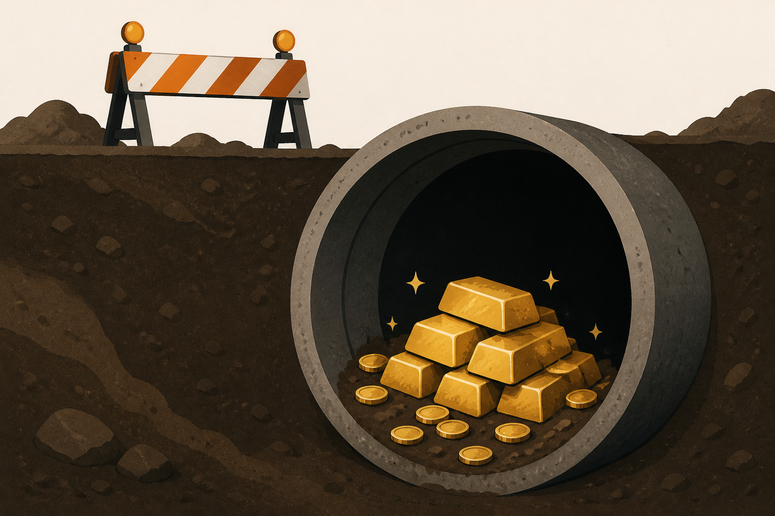 Construction workers find $10 million gold stash while digging sewer system