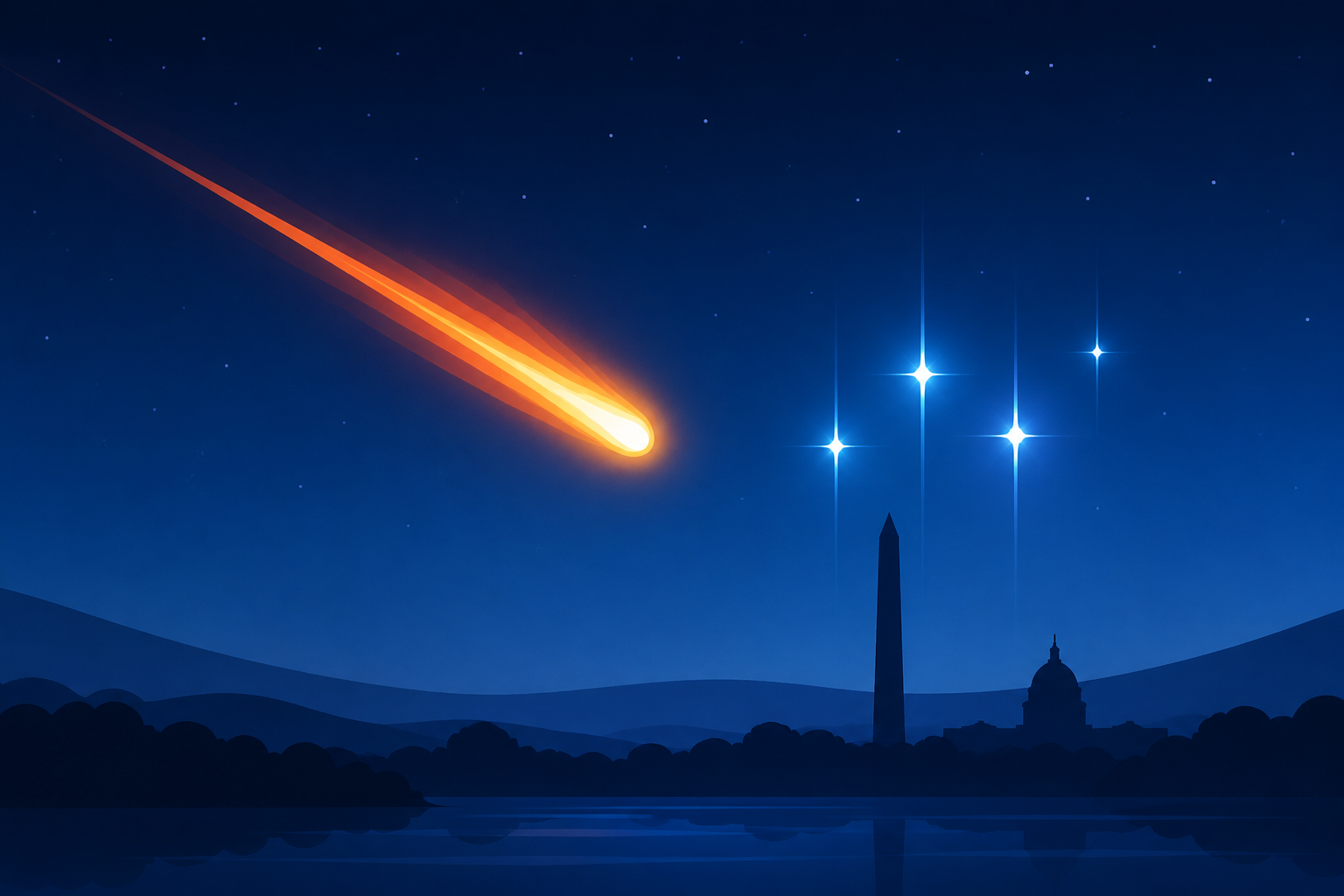 Fireball spotted in skies over Washington followed by flashes of light
