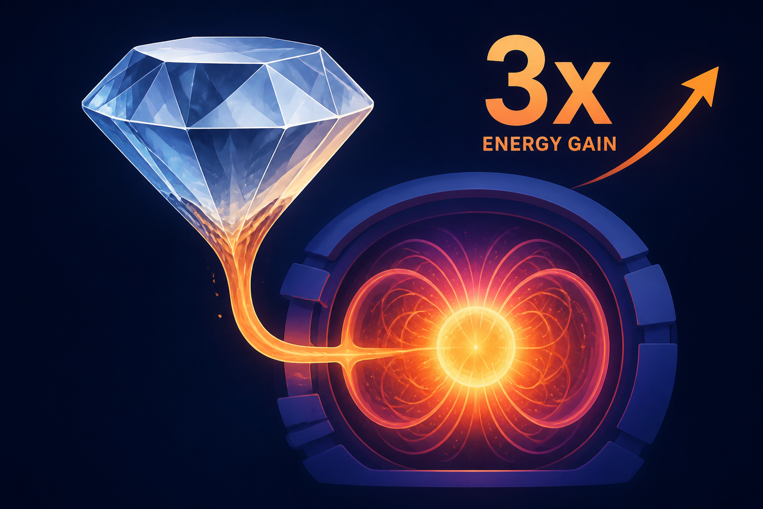 Diamond melting breakthrough could deliver 3x energy gain in fusion