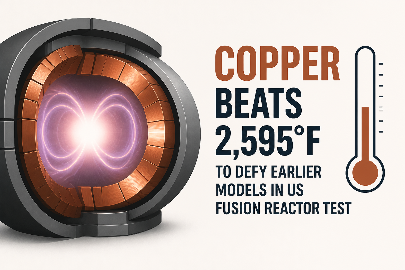 Copper beats 2,595°F to defy earlier models in US fusion reactor test