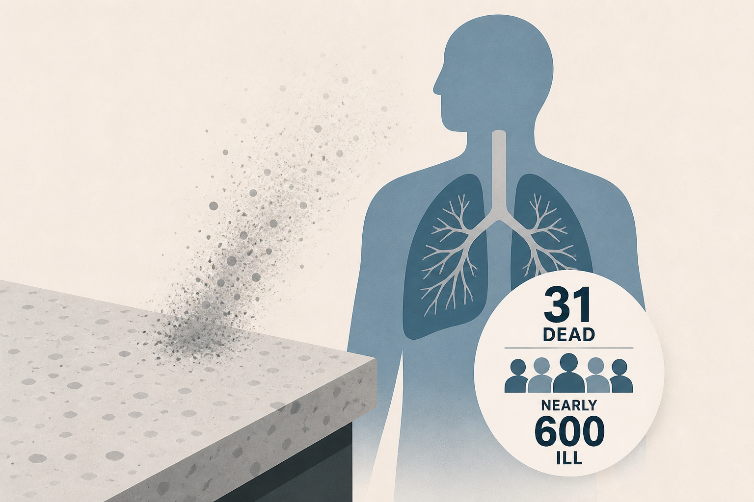 31 dead, nearly 600 ill due to lung disease linked to stone countertop exposure: study