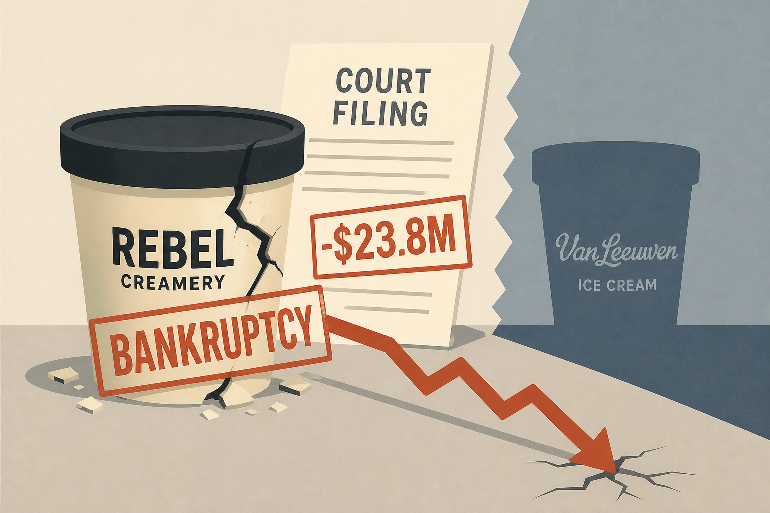 Rebel Creamery files for bankruptcy after losing $23.8M Van Leeuwen Ice Cream packaging battle