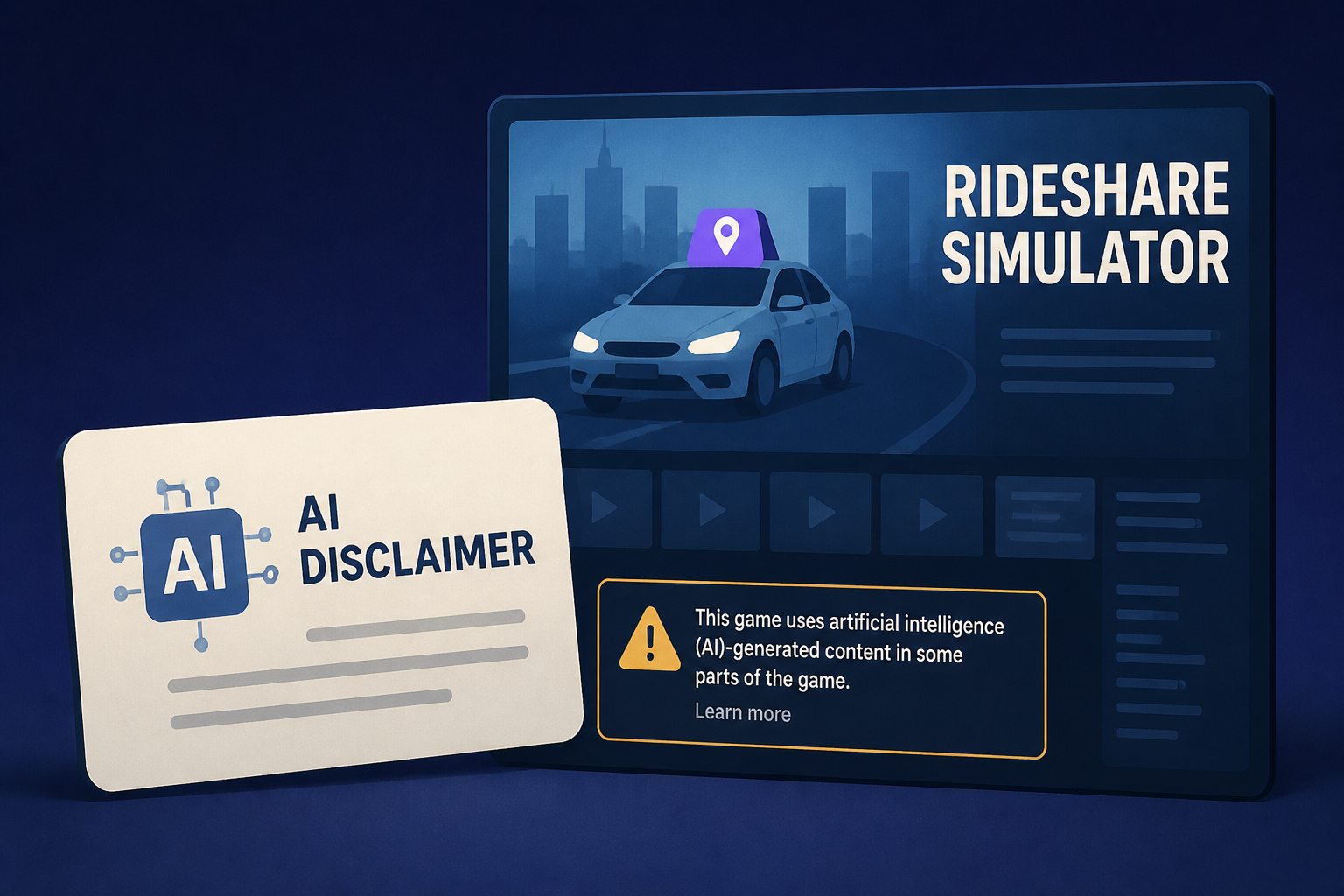 Saber Interactive finally adds an AI disclaimer to Rideshare Stimulator's Steam page