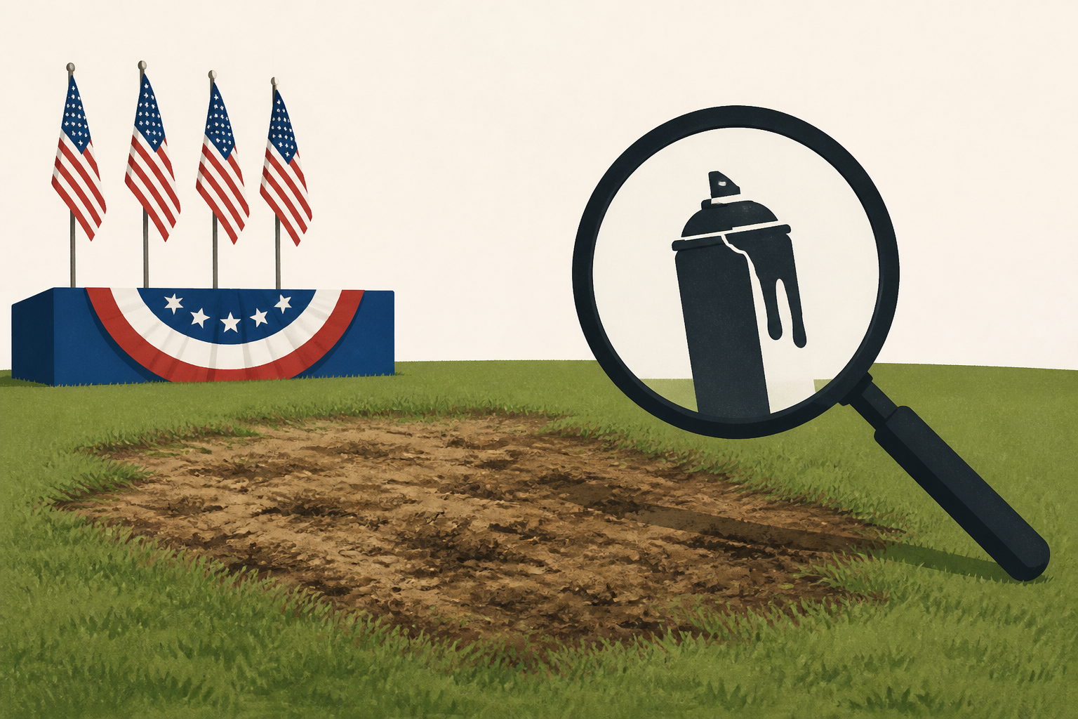 Trump blames vandals for damaged grass where he held July 4 celebration