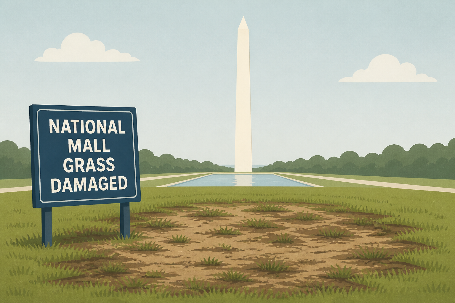 Trump claims vandals damaged the National Mall grass where July 4 event was held