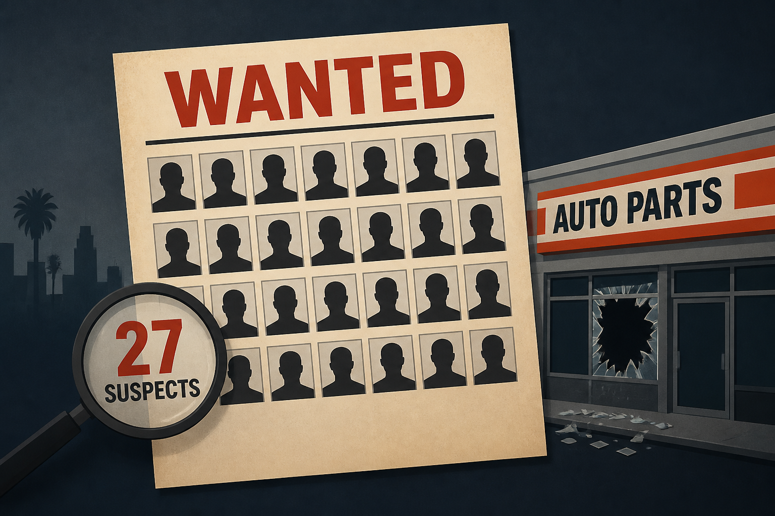 Sheriff's department shares photos of 27 suspects wanted in East L.A. AutoZone break-ins
