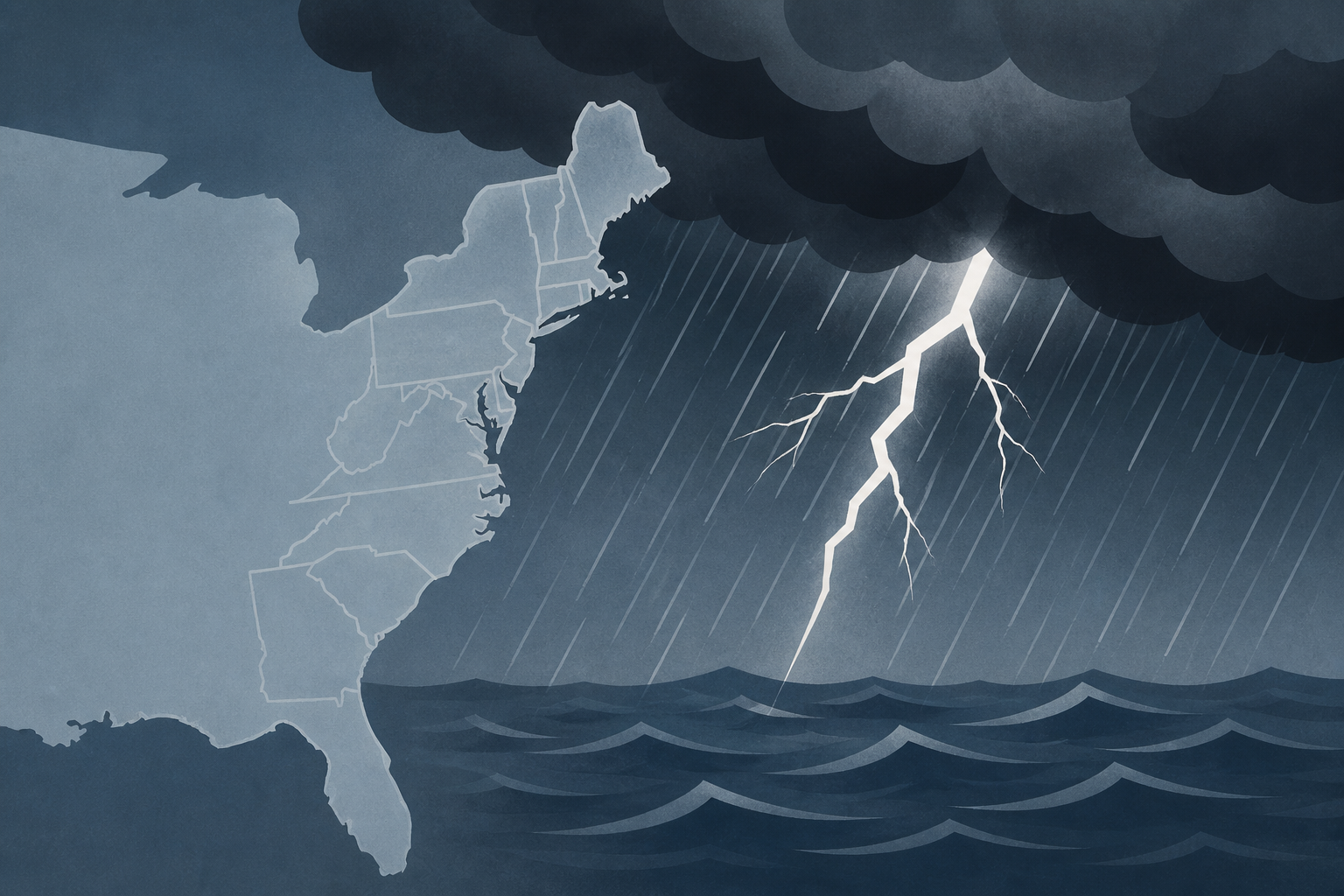 Heavy rain and thunderstorms to slam the East Coast to start this week