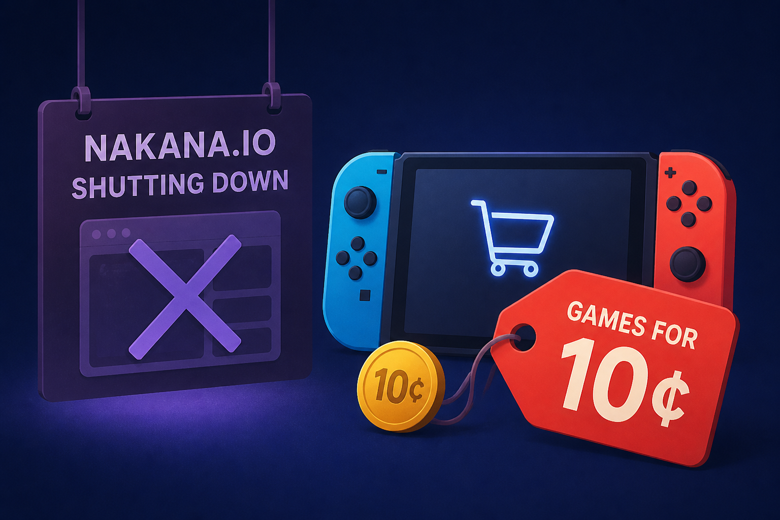Nakana.io shutting down, Nintendo Switch sale live with opportunity to get games for 10 cents