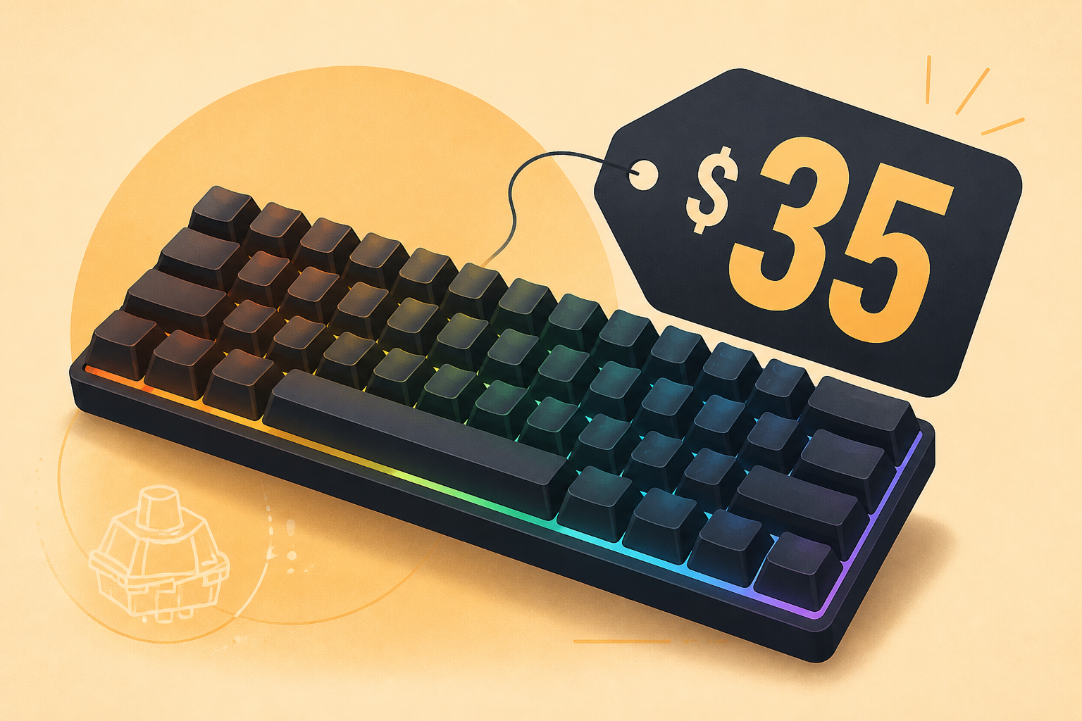 This compact Glorious mechanical keyboard is just $35