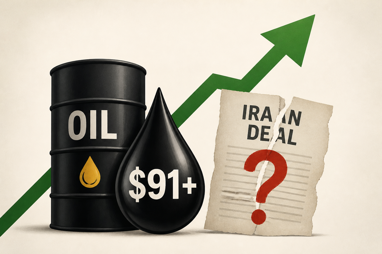 Oil jumps past $91 as Trump casts doubt on a new deal with Iran